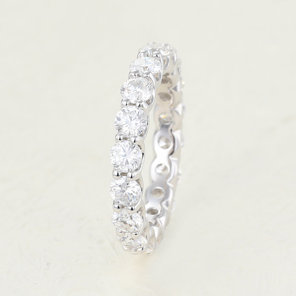 1.80 CT Round Shaped Moissanite Full Eternity Wedding Band 3