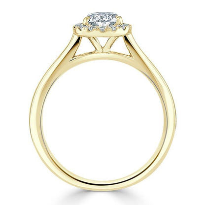 1.0 CT Pear Cut Halo Moissanite Engagement Ring 7