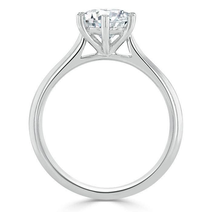 0.75 CT Round Cut Solitaire Moissanite Engagement Ring 3