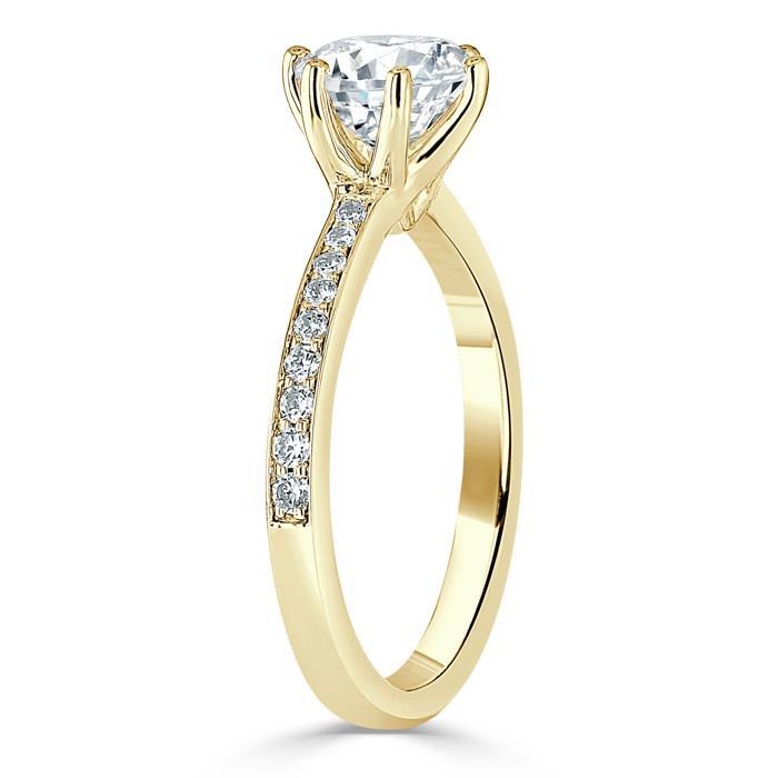 0.75 CT Round Cut Solitaire Moissanite Engagement Ring With Channel Setting 6