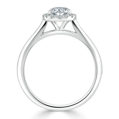 1.0 CT Pear Cut Halo Moissanite Engagement Ring 5