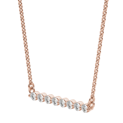 0.24 CT Round Cut Shared Prong Bar Necklace Moissanite Diamond Necklace 3