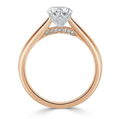 0.75 CT Round Cut Solitaire Moissanite Engagement Ring 8
