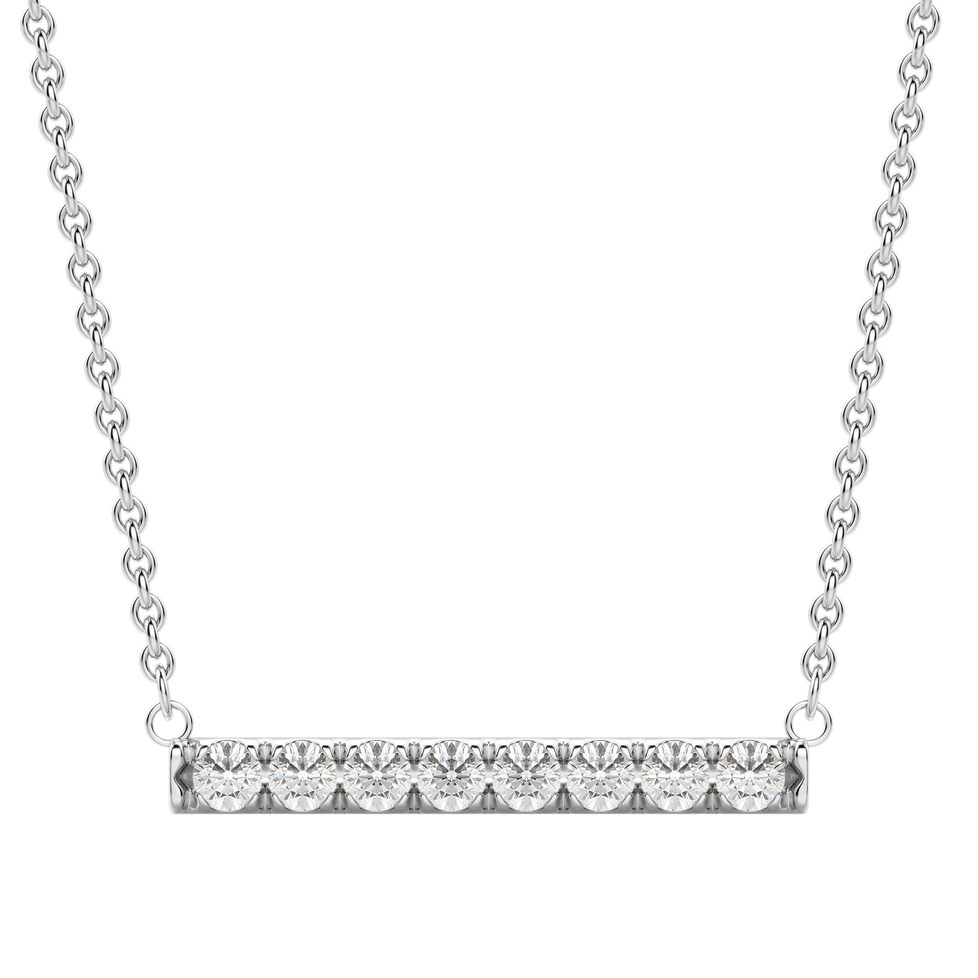 0.24 CT Round Cut Bar Necklace Moissanite Diamond Necklace 2