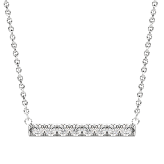 0.24 CT Round Cut Bar Necklace Moissanite Diamond Necklace 2