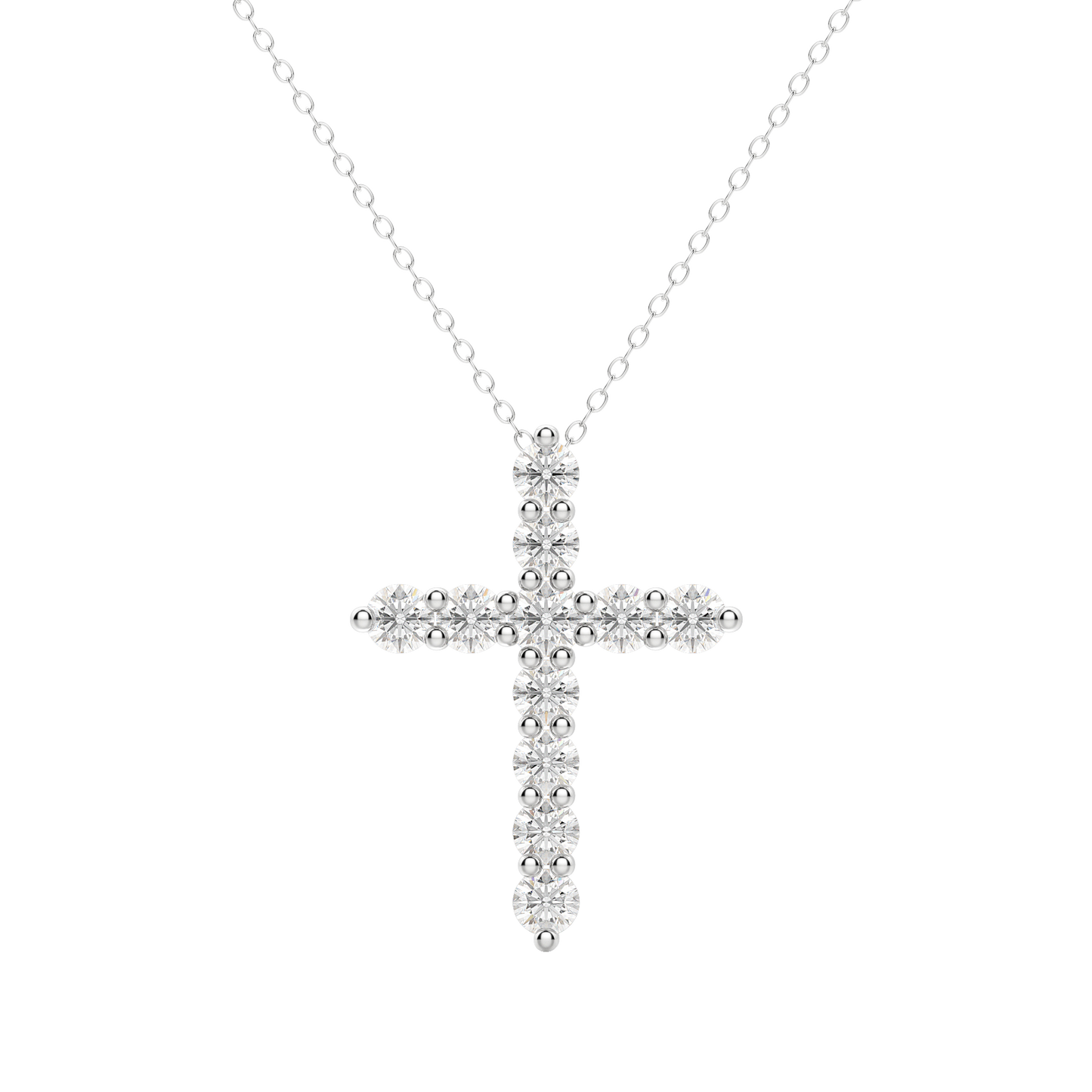 0.17 CT Round Cut Cross Pendant Moissanite Diamond Necklace 3